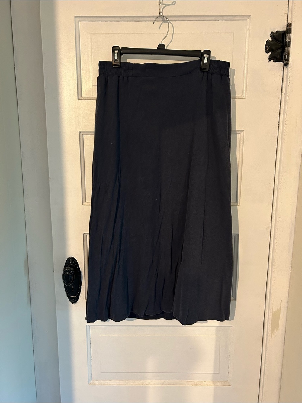 Christopher & Banks Navy Midi Skirt - Flowing A-Line